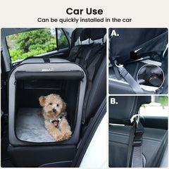 Pecute dog travel car-seat shows secure, comfy travel for dogs