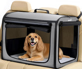 Pecute large dog carrier with stable steel-frame demonstrates secure travel stability.