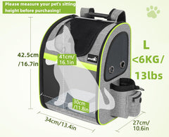 Pecute pet carrier backpack breathable mesh promotes airflow during travel
