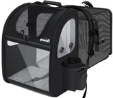 Pecute pet carrier backpack front view with pet inside for comfortable travel