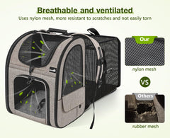 Pecute carrier with four-side mesh ventilation for breathable comfort.