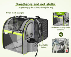 Pecute ventilation with mesh panels promotes airflow and cool comfort.