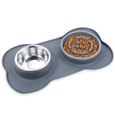 Pecute slow feeder bowl outer view shows compact design reducing mess during meals