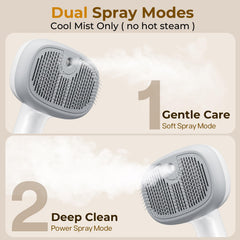 Pecute Steam Cat Brush modo Soft Mist para cuidado diario suave