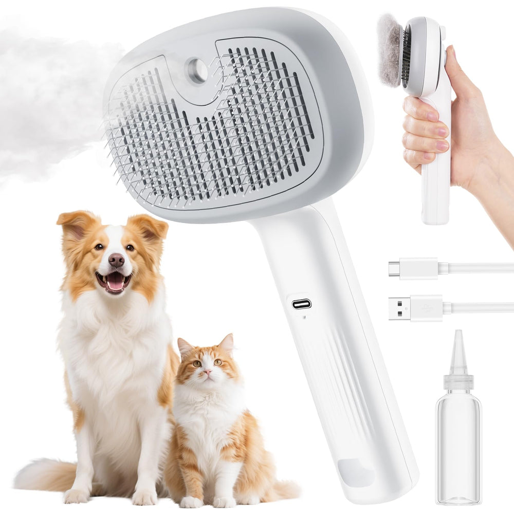Pecute Steam Cat Brush con tanque grande y transparente para rellenar fácilmente