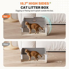 PEDIBAT XL high-sided litter box top-down view highlights large interior capacity