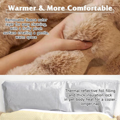Pedobi self-warming cat bed foil-insulation demonstrates heat retention without cords