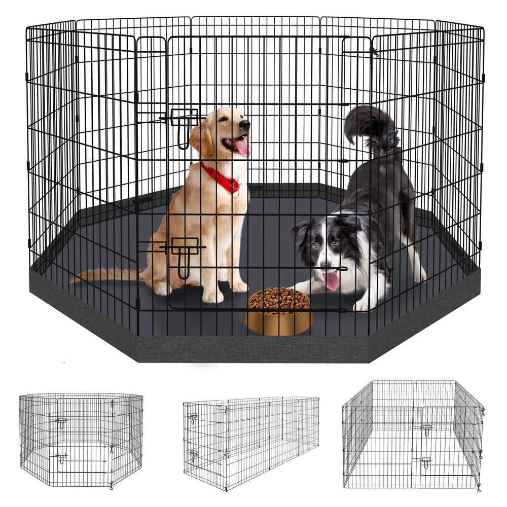 Peekaboo dog pen eight-panel foldable frame ideal for versatile indoor outdoor play.