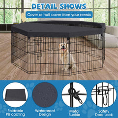 Peekaboo dog pen 8-panel formation offers flexible shapes for rooms