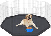 Peekaboo dog pen bottom pad cover shows 24in octagonal fit and rugged oxford fabric