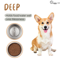PEGGY11 wide-rim design dog food bowl for easy handling