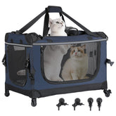 PEGIC 24-inch foldable cat carrier exterior highlights spacious comfort for pets.