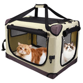PEGIC large cat carrier demonstrates sturdy structure for secure car travel.