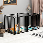PEIPOOS dog panel playpen wide-view for flexible indoor setup and safe containment.
