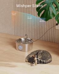 PEKTACO cat fountain water-level window lets you monitor remaining water.