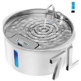 PEKTACO dog water fountain with stainless steel lid for hygienic hydration.