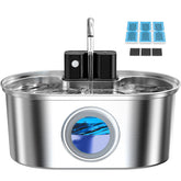 Pektaco wireless cat water fountain front view for continuous hydration in busy multi-pet homes.