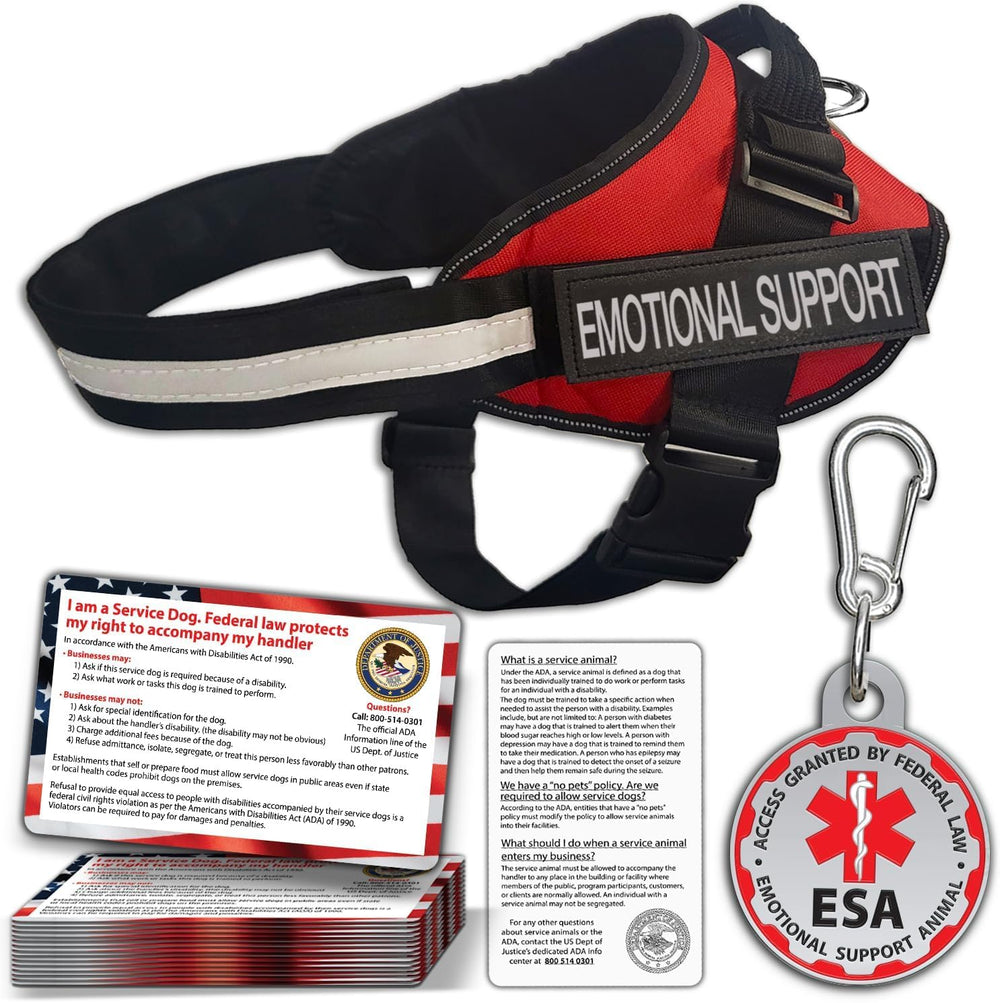 Pelto ESA dog vest harness with reflective safety for night walks.