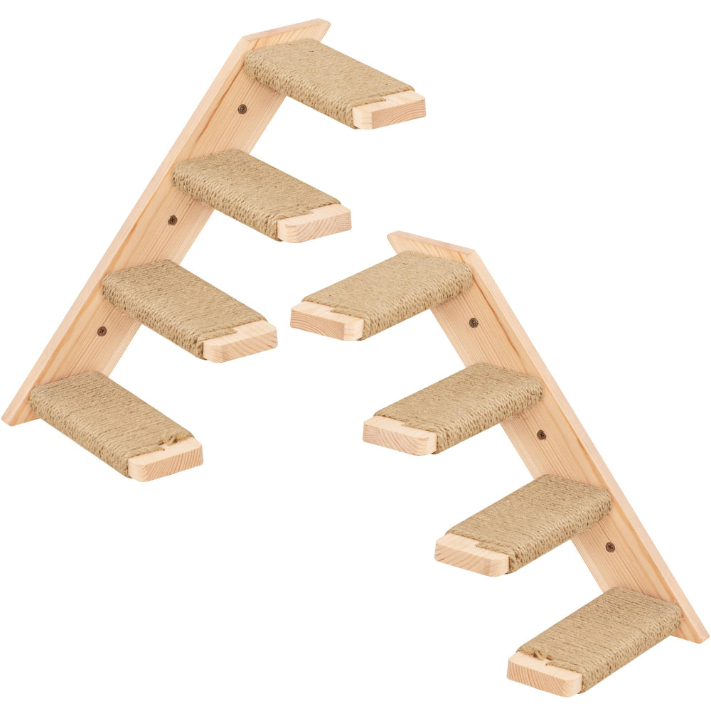 peluomoz cat climbing shelves on wall-mounted 4-step staircase for elevated perching and scratching