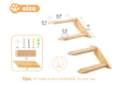 PEL UMOZ cat stair 4-step setup supports climbing, resting, and exercise