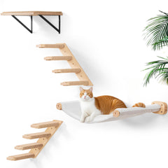Peluomoz cat wall hammock curved canvas resting softly and saving floor space
