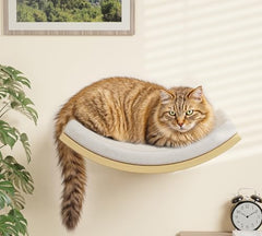 PEL UOMOZ cat-wall-shelf-curved-hammock-bed elevates naps with curved comfort