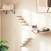 PELUMOZ Cat Wall Shelves curved sisal bed provides a cozy elevated nap perch.