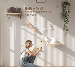 PELUMOZ Cat Wall Shelves flat shelf offers a spacious lounging area for curious cats.
