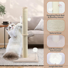 PELUMOZ sisal-wrapped cat scratch post showing natural texture.