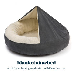 PELZIN hooded burrow with attached blanket for security