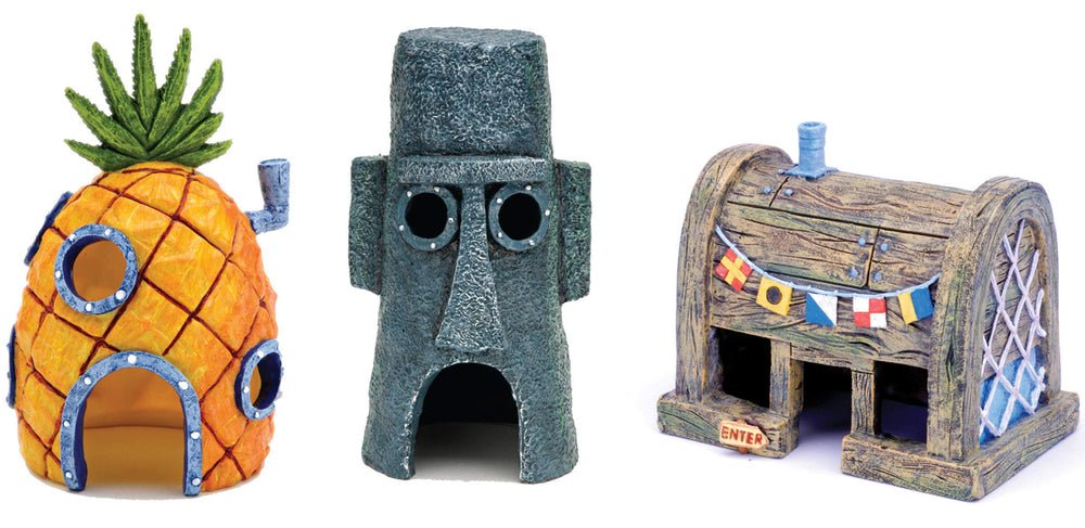 Penn-Plax SpongeBob Pineapple House decor adds Bikini Bottom charm to any tank