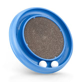 Peomliee cat scratching board blue side view promotes active play and claw care.