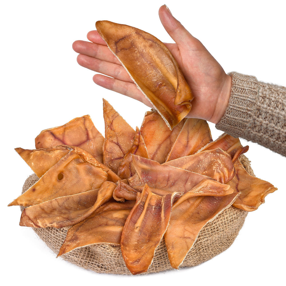 Peppy Dog Half Pig Ears 15pcs pack, natural dental chew for dogs