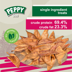 Peppy Dog Half Pig Ears Ingredients: single-ingredient, grain-free protein source