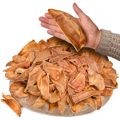 PEPPY DOG Healthy Half Pig Ears pack front showing natural long-lasting chew for all breeds