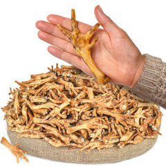Peppy Dog all-natural chicken feet treats pack shows bulk 200 pieces for long-lasting rewards