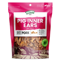 PEPPY DOG all-natural pig ear slices 70oz pack for a natural daily chew.