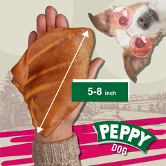 PEPPY DOG half pig ears show soft texture ideal for easier chewing.