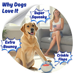 PeppyPawz Sharky no-stuffing design reduces mess during play