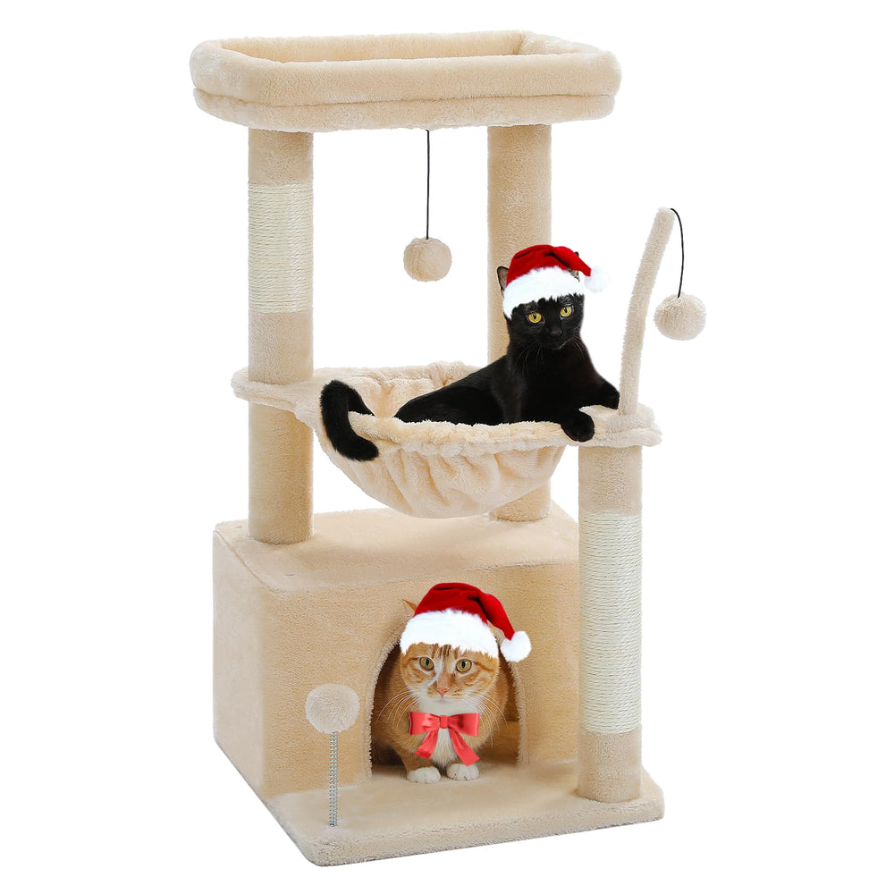 PEQULTI 4-in-1 cat tree top perch enhances vantage lounging and feline relaxation.