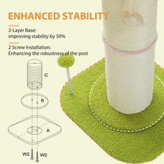PEQULTI cat tree small double base design enhances stability during play.