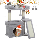 PEQULTI small cat tree top perch offers a wide, comfy lookout for indoor cats.