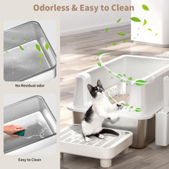PereHome extra-large cat litter box dimensions reveal roomy space for larger cats.