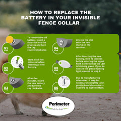 Perimeter Technologies waterproof seal in collar battery ensures protection during outdoor use.