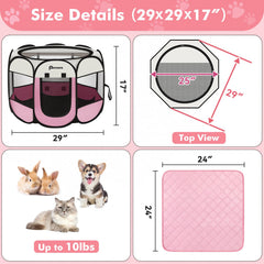Persure dog cat playpen front entry shows easy access for quick pet placement