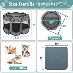 Persure playpen front-entry design enables easy access for pets.