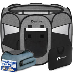Persure playpen ventilation with breathable mesh panels for airflow and visibility.