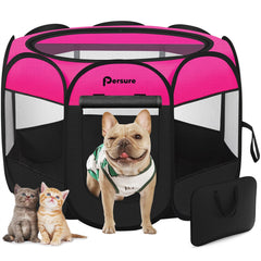 Persure Rosy Medium playpen closed setup for safe indoor containment and travel-ready versatility.