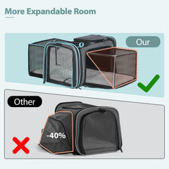Pesen airline approved soft pet carrier ready for travel