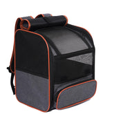 Pesen cat backpack carrier front view highlights breathable mesh for airflow and clear pet visibility.